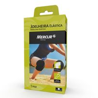 Joelheira Elástica Mercur Preta Grande 1 Par