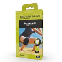 Joelheira Elástica Mercur Preta Médio 1 Par