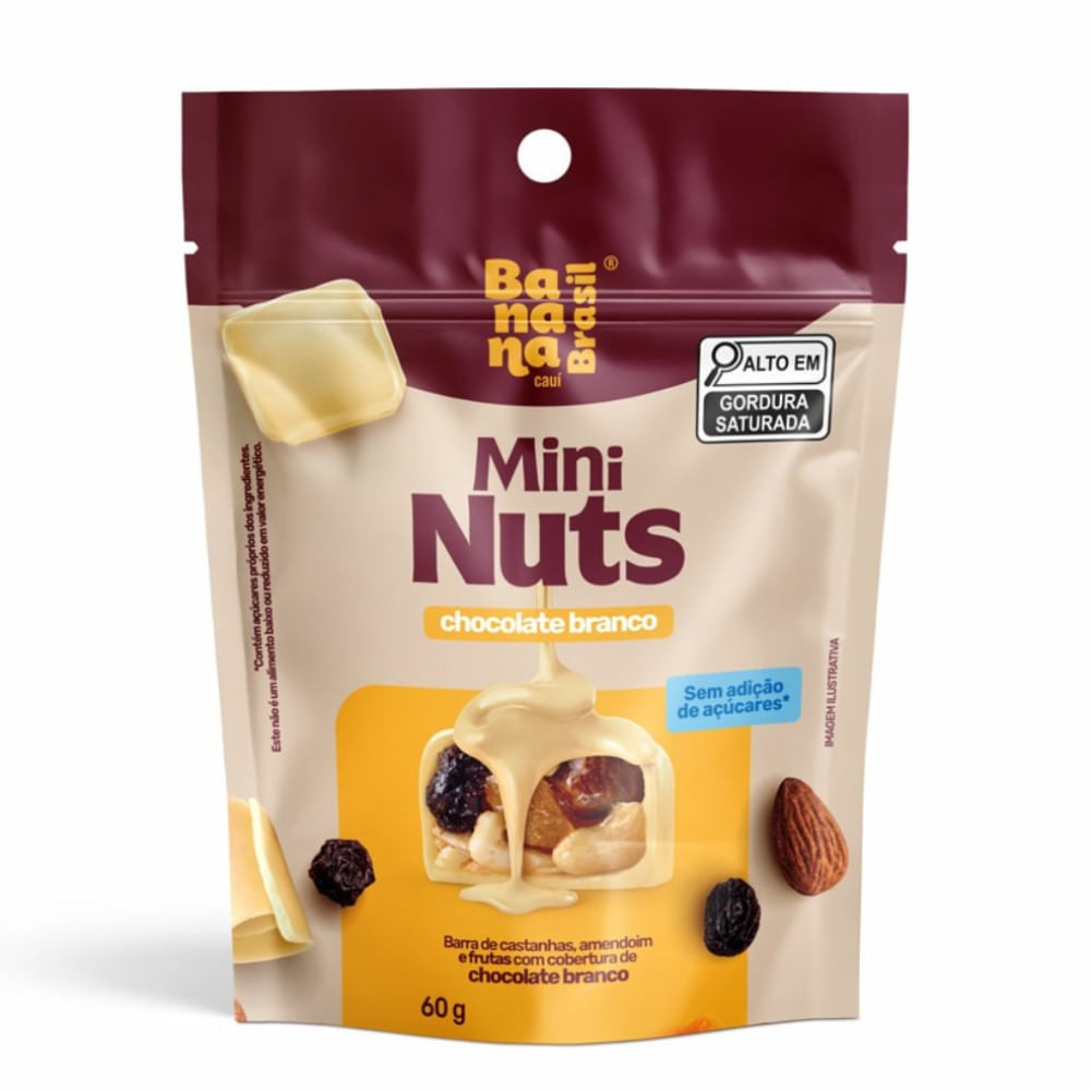Bombom Mini Nuts Chocolate Branco 60g