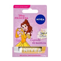 Hidratante Labial Nivea Cupcake de Baunilha Edição Limitada Bela Disney Princesa 4,8g