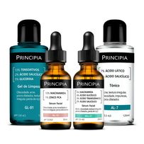 Kit Anti-Acne Avançado Gel de Limpeza GL-01 + Sérum Facial Nc-10 + Sérum Facial Mix-01 + Tônico AL-7 Principia
