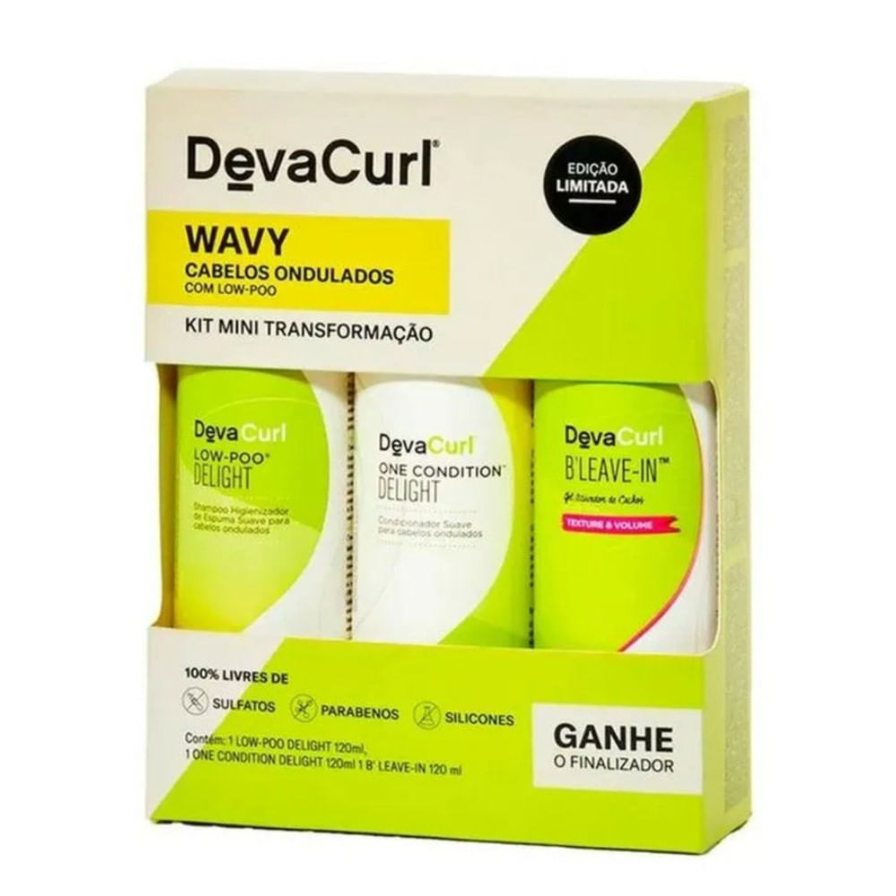 Kit Wavy Deva Curl Shampoo 120ml + Condicionador 120ml + Leave-In 120ml