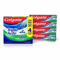 Creme Dental Colgate Tripla Ação Sabor Menta Original 90g 4 unidades