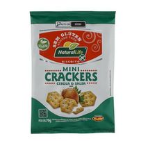 Biscoito Mini Crackers Sem Glúten Sabor Cebola e Salsa Natural Life 70g