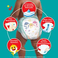 Fralda Pampers SuperSequinha Baby Shark XG 56 unidades