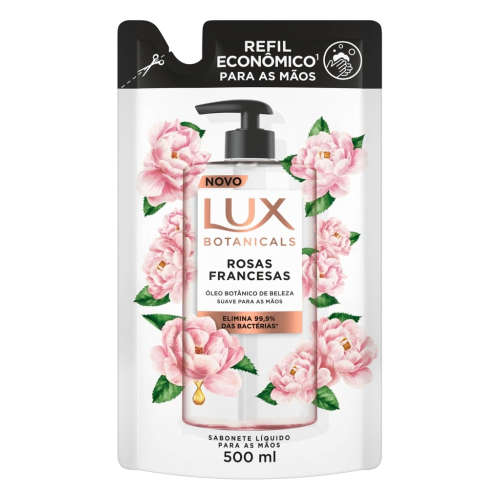 Sabonete Líquido Para Mãos Lux Botanicals Rosa Francesas Refil 500ml
