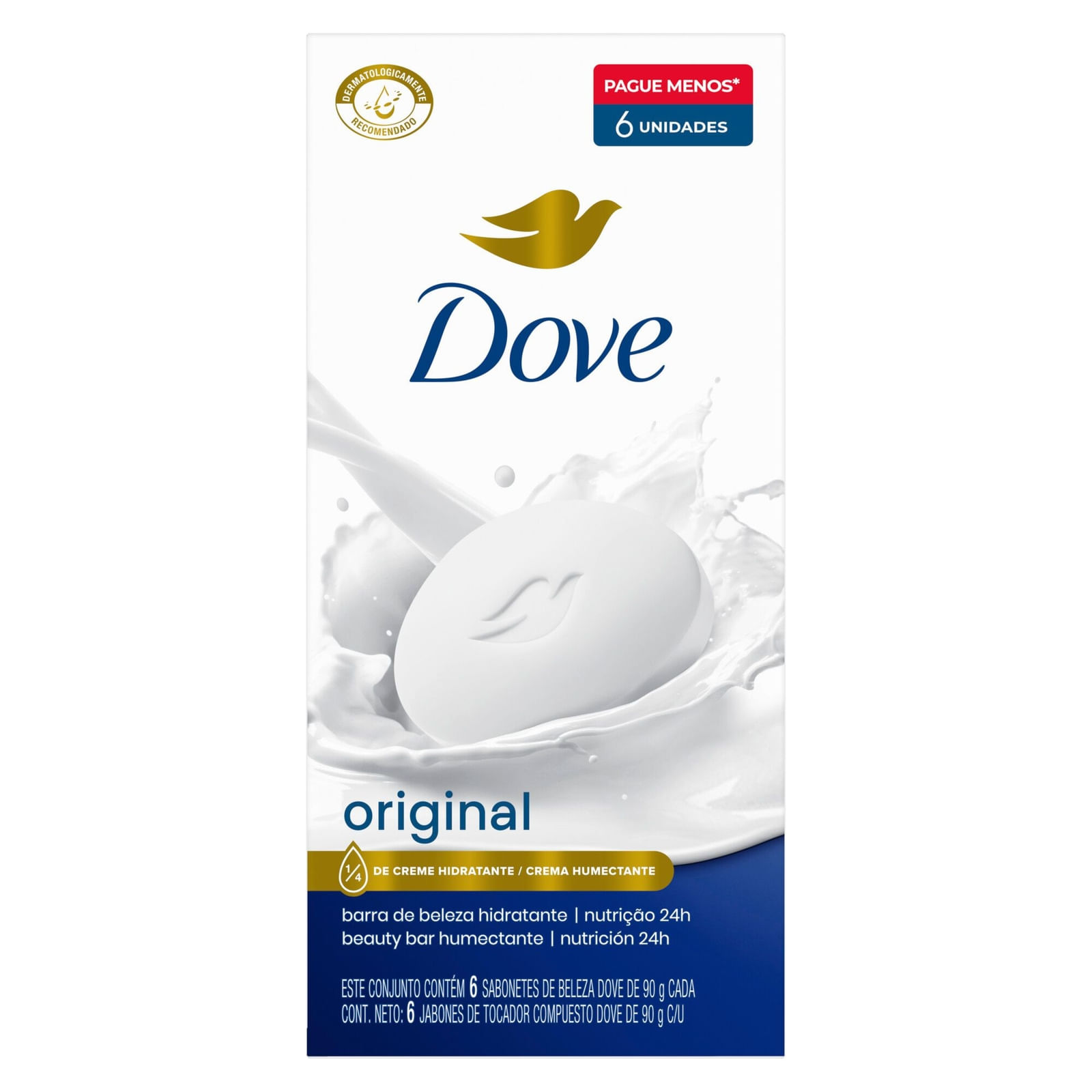 Sabonete em Barra Dove Original Branco 6 Unidades de 90g Cada