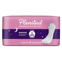 Absorvente Noturno Maxi Plenitud sem Abas 8 Unidades