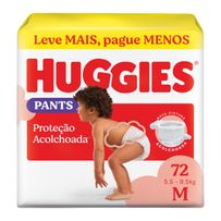 Fralda Huggies Roupinha Proteção Acolchoada M 72 Unidades