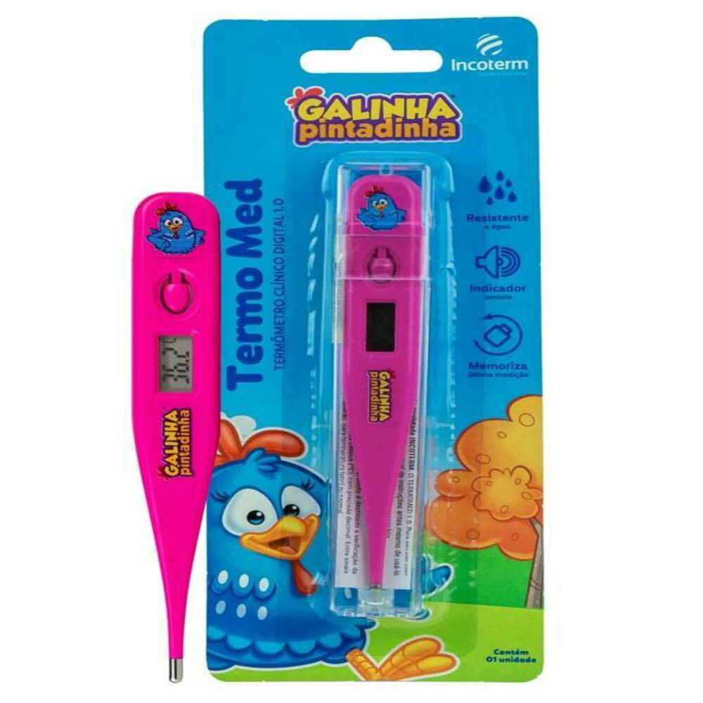 Termômetro Clínico Digital Termo Med Galinha Pintadinha Pink 1 unidade