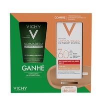 Kit Vichy Protetor Solar Capital Soleil UV-Pigment Control FPS60 Cor 2.0 40g + Gel de Limpeza Profunda Normaderm 50g