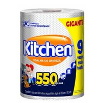Papel Toalha Kitchen Gigante Folha Dupla 550 Folhas