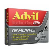 Advil 12h Analgésico com Ibuprofeno 600mg Alívio da Dor Muscular 6 Comprimidos