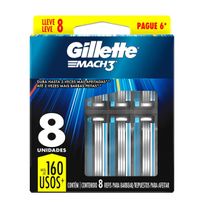 Carga Para Aparelho de Barbear Gillette Mach3 8 Unidades