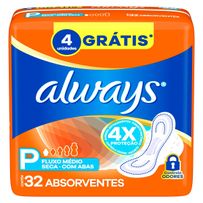 Absorvente Always Seca Com Abas P 32 Unidades