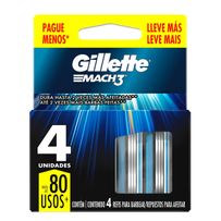 Carga Para Aparelho De Barbear Gillette Mach3 4 unidades