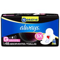 Absorvente Always Noturno Suave com Abas G 48 Unidades