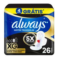 Absorvente Always Noturno Suave Com Abas XG 26 Unidades