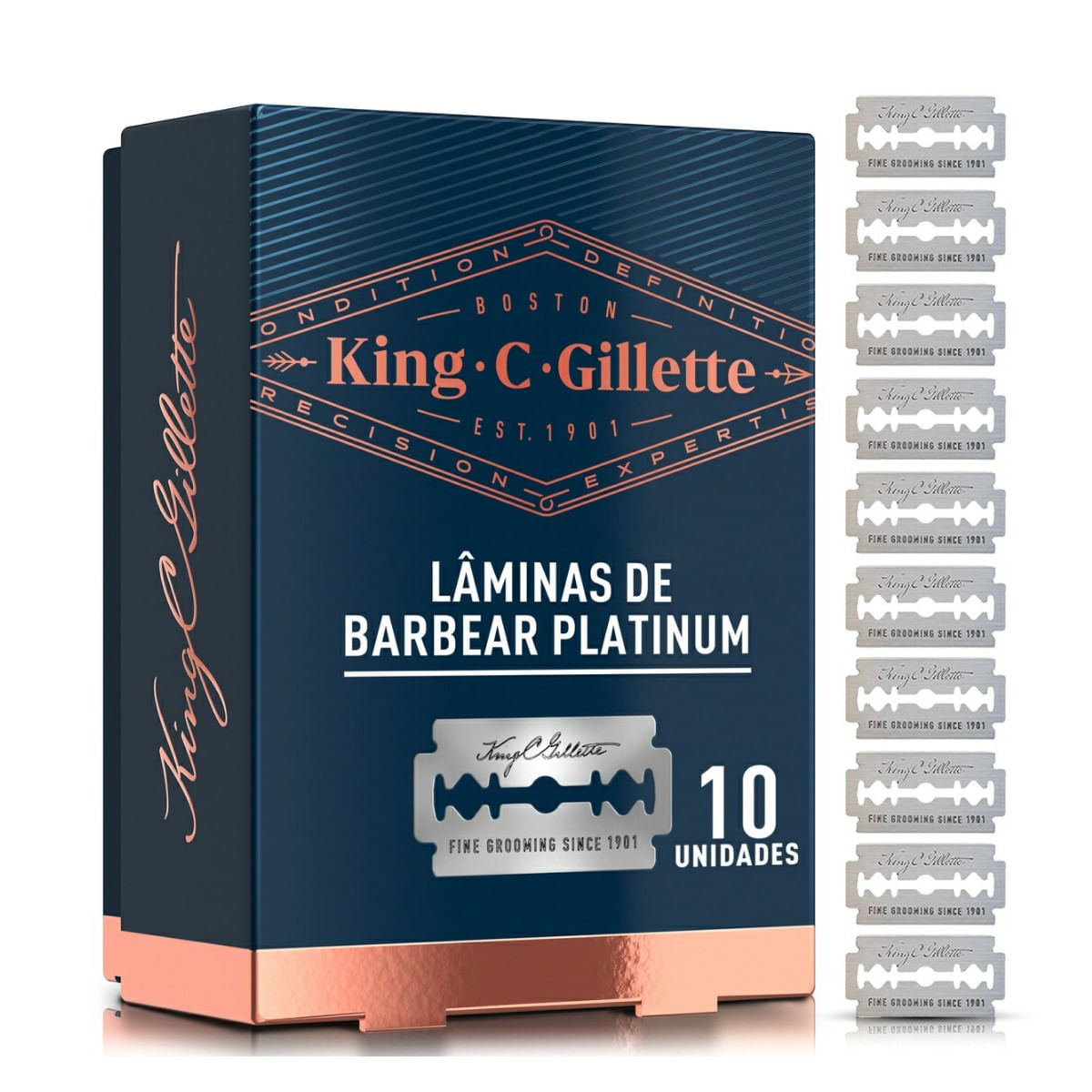 Lâminas De Barbear Duplo Fio King C Gillette 10 Unidades