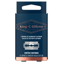 Lâminas De Barbear Duplo Fio King C Gillette 10 Unidades