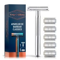Aparelho De Barbear Clássico King C Gillette 5 Lâminas