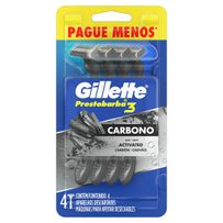 Aparelho de Barbear Gillette Prestobarba3 Carvão 4 Unidades