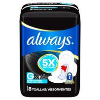 Absorvente Always Noturno Seca Com Abas G 8 Unidades