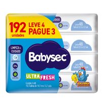 Lenço Umedecido BabySec Galinha Pintadinha Ultra Fresh Pacotes com 48 Unidades Cada