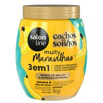 Creme 3 em 1 Salon Line Cachos dos Sonhos Banana e Óleo de Rícino 1kg