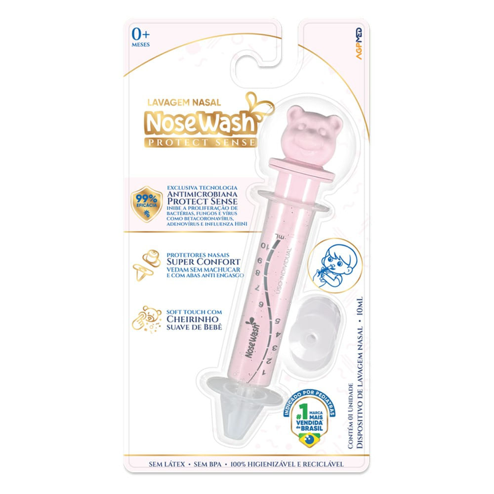 Dispositivo para Lavagem Nasal NoseWash Protect Sense Urso Rosa 10ml 1 unidade
