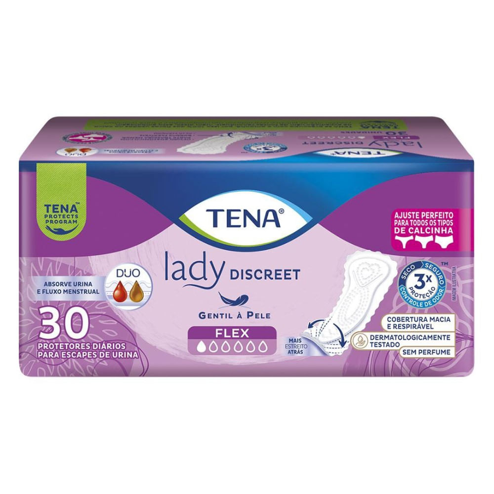 Protetor Diário Tena Lady Discreet Flex 30 unidades