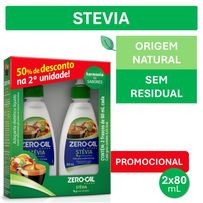 Adoçante Líquido Zero Cal Stévia 80ml 2 Unidades