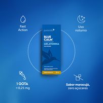 Suplemento de Magnésio Inositol Puravida Blue Calm Melatonina Gotas 20ml