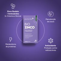 Suplemento Alimentar Puravida Bio Zinco 30 Cápsulas