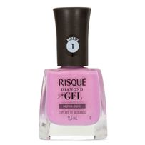 Esmalte Risqué Diamond Gel Nova Cor Cupcake de Morango Cremoso Rosa 9,5ml