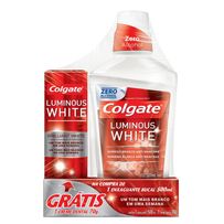 Kit Colgate Luminous White Creme Dental 70g + Enxaguante Bucal 500ml