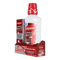 Kit Colgate Luminous White Creme Dental 70g + Enxaguante Bucal 500ml