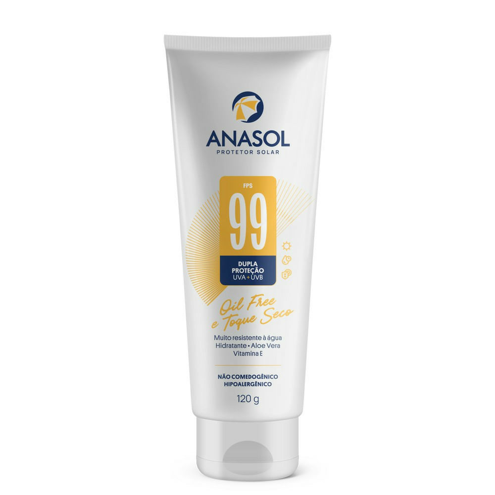 Protetor Solar Corporal Anasol Oil Free e Toque Seco FPS99 120g
