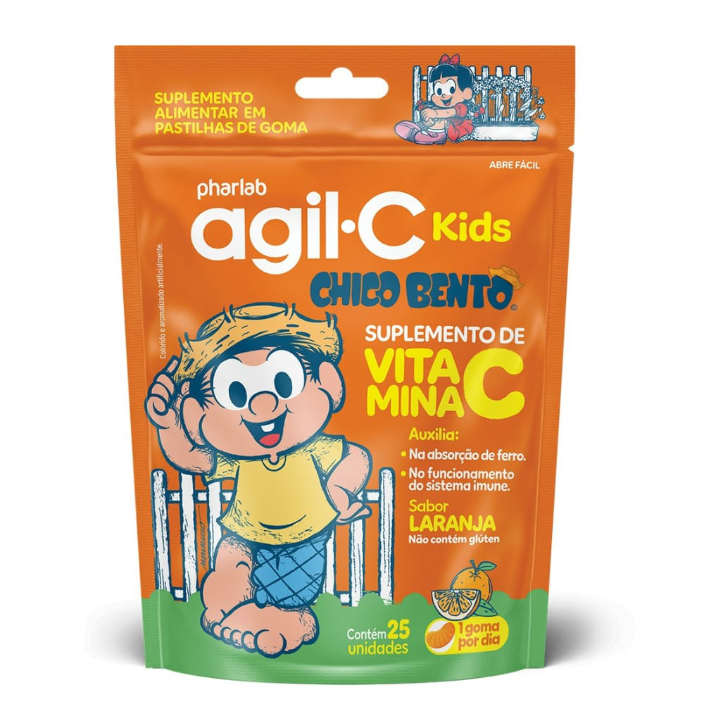 Suplemento de Vitamina C Agil-C Kids Sabor Laranja 25 unidades