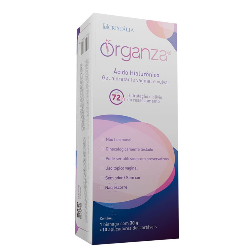 Gel Hidratante Vaginal e Vulvar Organza 30g + 10 Aplicadores Descartáveis