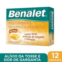 Pastilhas Para Garganta Benalet Sabor Mel E Limão 12 Pastilhas