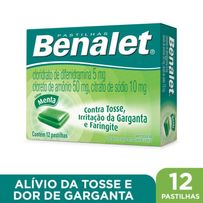 Pastilhas Para Garganta Benalet Sabor Menta 12 Pastilhas