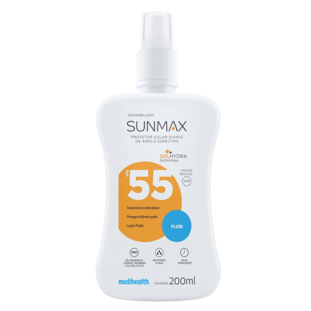 Protetor Solar Sunmax Fluid FPS55 200ml