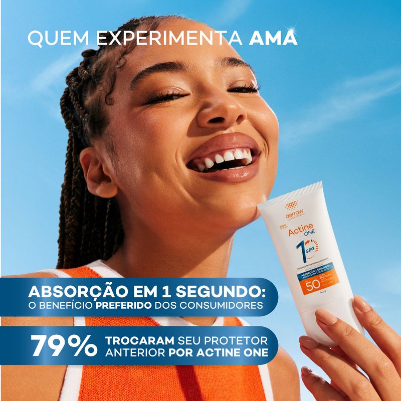 Protetor-Solar-Facial-Darrow-Actine-ONE-1seg-FPS50-Sem-Cor-40g---5