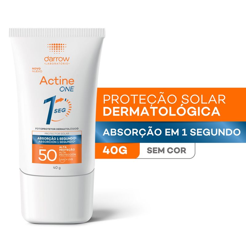 Protetor-Solar-Facial-Darrow-Actine-ONE-1seg-FPS50-Sem-Cor-40g---2