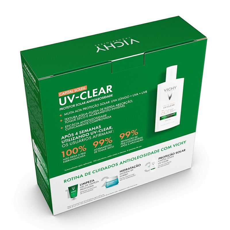 Kit-Vichy-Protetor-Solar-Capital-Soleil-UV--Clear-Sem-Cor-FPS60-40g---Gel-de-Limpeza-Profunda-Normaderm-50g---2