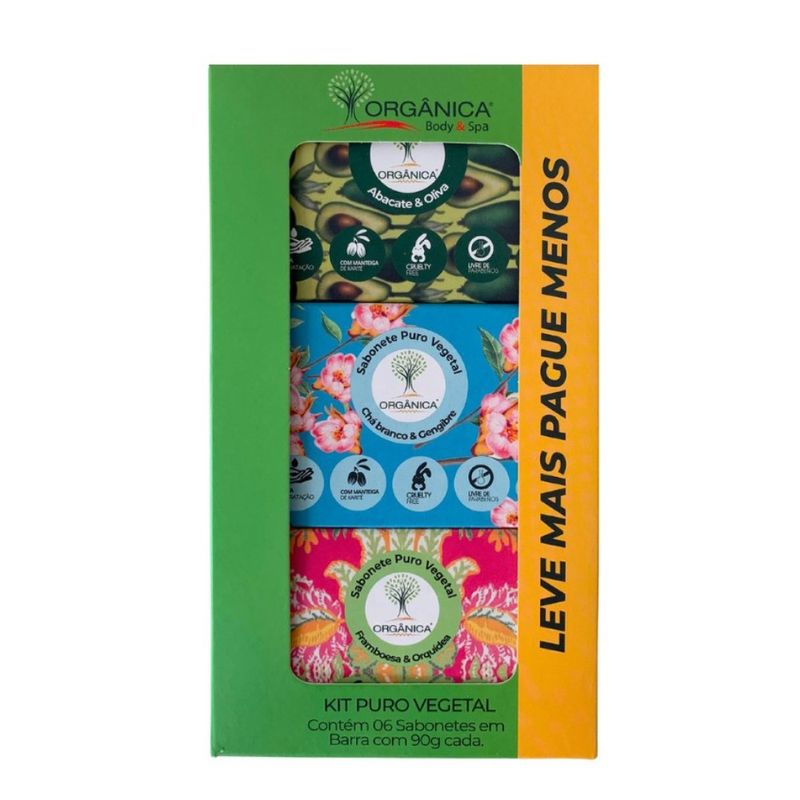 Kit-Puro-Vegetal-Organica-Sabonete-em-Barra-6-Unidades-de-90g-Cada---0