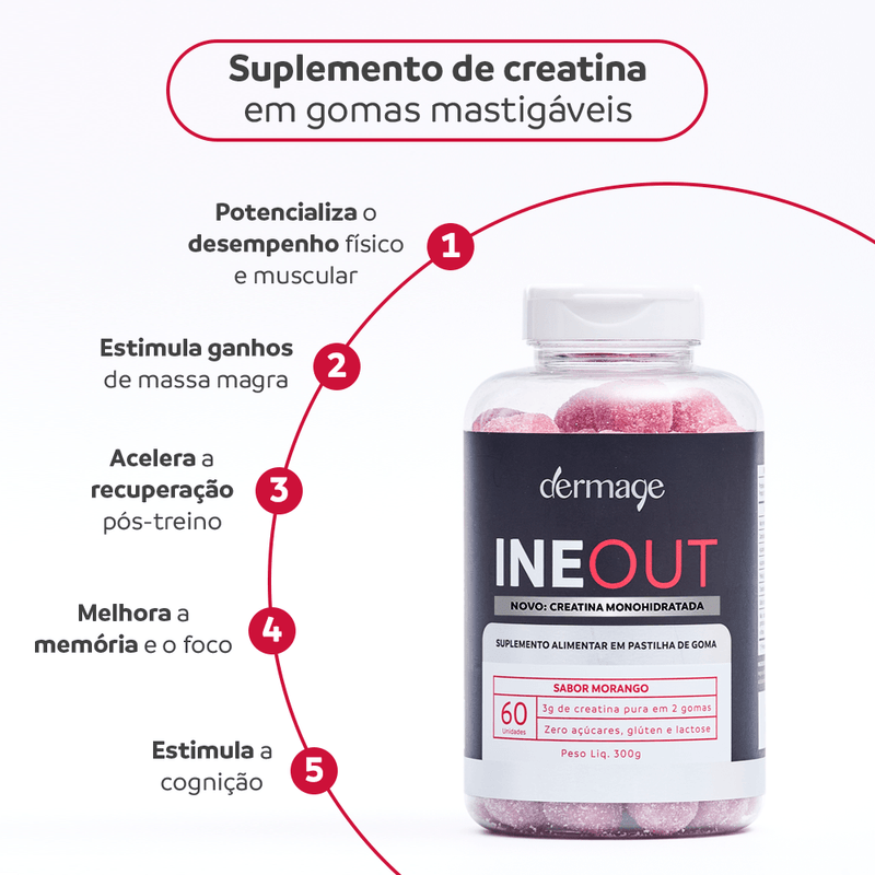 Suplemento-Alimentar-Dermage-Ineout-Creatina-Sabor-Morango-60-Gomas---2