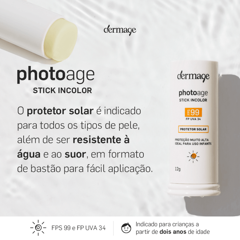 Protetor-Solar-Stick-Dermage-Photoage-Fps99-Incolor-12g---2