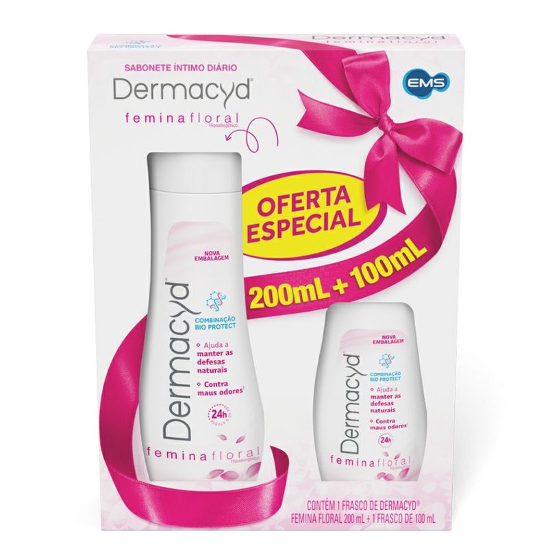 Kit-Sabonete-Liquido-Intimo-Dermacyd-Pro-Bio-Femina-Floral-200ml-100ml---0